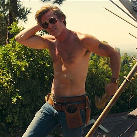 brad pitt shirtless|Shirtless Brad Pitt in ‘Once upon a Time in Hollywpod’